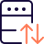 Uplink and downlink on a modern server icon