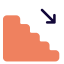 Downstairs with downward direction arrows for navigation icon