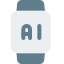 Artificial intelligence Technology under smartwatch isolated on a white background icon