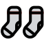 Socks are cleaned and washed in a washing machine icon