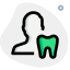 Patient with toothache and inflammation isolated on a white background icon