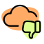 Bad sector in cloud network with thumbs down feedback icon