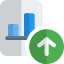 Improved sales bar chart uploaded on a company file server icon