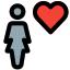 Favorite businesswoman to work on with a heart logotype icon