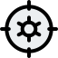 Setting button on target isolated on a white background icon