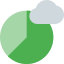 Pie chart diagram report stored on a cloud drive icon