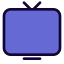 Outdated CRT television set with antenna system icon