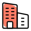 Office building prototype for enhanced design layout icon