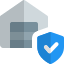 Secure sheild logotype on digital platform layout icon