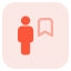 Bookmarking sign employee work at office layout icon