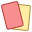 Cartons rouge et jaune icon