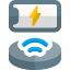 Charging wireless dock with mobile phone layout icon