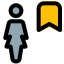 Bookmark sign businesswoman work at office layout icon