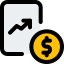 Financial information compared with line graph layout icon