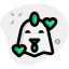 外部快乐鸡与心围绕表情符号动物绿色塔尔维沃 icon