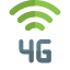 Fourth generation network and internet connectivity logotype icon