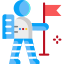astronaut with flag icon