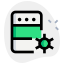Server internal setting with cogwheel setting layout icon