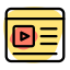 Descriptive video and a text body for online blogging website icon