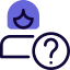 Woman with question mark, concept of receptionist for queries icon