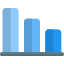 Bar chart in down trend after market crash icon