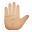 erhobene Hand, mittlerer, heller Hautton icon