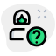 Woman with question mark, concept of receptionist for queries icon