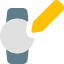 Edit smartwatch setting with pencil logotype layout icon