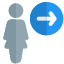 Businesswoman with a right direction arrow indication icon
