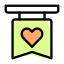 Heart shape on a tablet representing peace and love icon