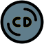 Compact disc for music and audio files icon