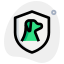 Pet dog beign insured isolated on white background icon