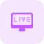 Live telecast of a media content on desktop computer icon