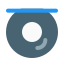 Compact disc is inserted in a player for entertainment purposes icon