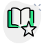 Starred book in favorite section isolated on a white background icon