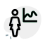 Bar graph chart of the businesswoman sharing the graph icon