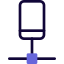 Cell phone connected to a private server network icon