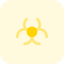 Nuclear energy with with hazard logotype isolated on white background icon