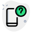 Cell phone with question mark symbol for help icon