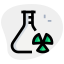 Conical flask with chemical research and development icon