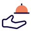 Food served at restaurant in a dome lid cover icon