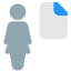 Businesswoman sharing a single file on an online server icon