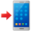 矢印の付いた携帯電話 icon