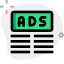 Ads at top margin line in various article published online icon