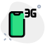 Modern smartphone with third generation network connectivity icon