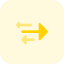 Arrows and directions into an opposite direction icon