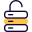 Database server unlocked isolated on a white background icon