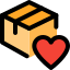 Favorite shipping address with heart shape logo icon