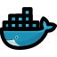 Docker a set of coupled software as a service icon