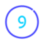 9 en círculo C icon